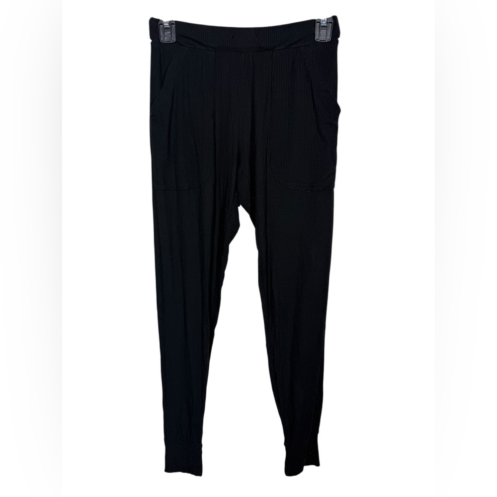 Posh Peanut Black Ribbed Pants Size Medium